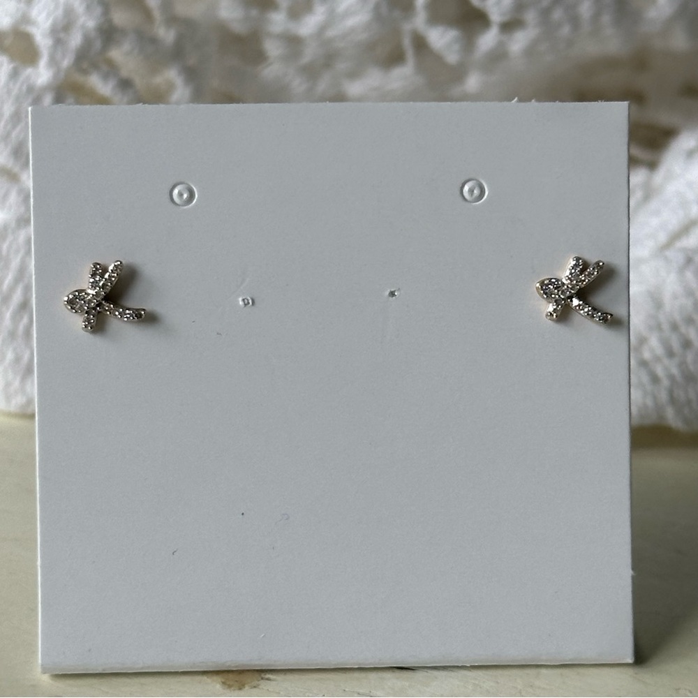Kendra Scott Fine Gold and Diamond Earrings Elegant “K” Stud Design
